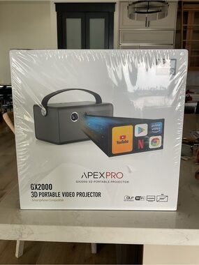 Apex GX2000 Portable Projector in Gray with Black Handle